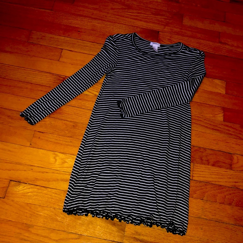 Forever 21 Girls Striped Dress, lettuce edged
